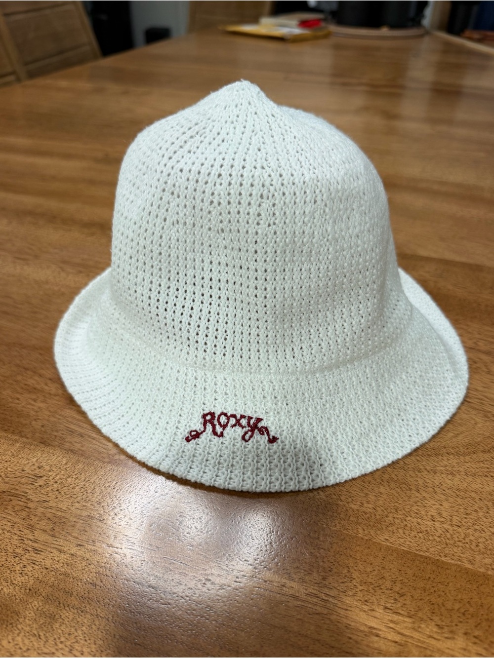 Roxy Knit Bucket Hat with Red Logo